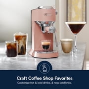 De’Longhi Dedica Duo Espresso Machine, Compact Size with Built in Frother for Latte Art, Brew Espresso, Cold Brew, Lattes & More, Rose