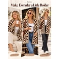 thumbnail image 5 of Eytino Cardigans for Women Color Block Plaid Oversized Sweaters Long Sleeve Open Front Knit Cardigan Fall Winter Outwear, 5 of 10