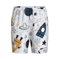thumbnail image 4 of Naloa Cartoon Planets Men's Short Pajama Pants, Lounge Comfort Shorts with Elasticized Waistband and Side Pockets - XX-Large, 4 of 9