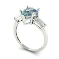 thumbnail image 2 of 2.5 ct Pear Cut Blue Moissanite Three-Stone Engagement Ring for Women in 18K White Gold, 2 of 5
