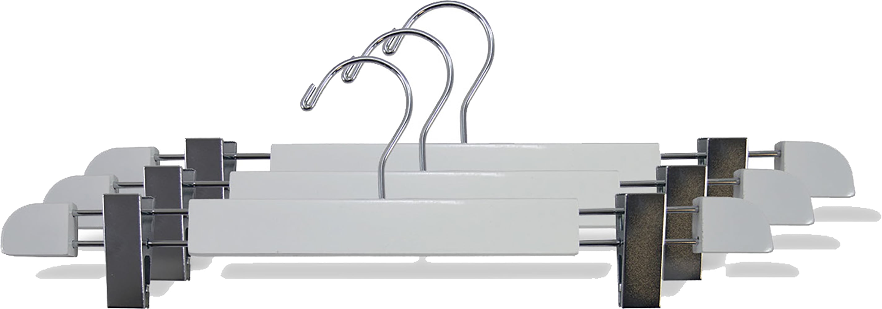 INTERNATIONAL HANGER White Low Profile Wood Bottom Hanger, 25 Pack