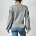 thumbnail image 5 of Baqcunre Women's Sweaters Women's Round Neck Colorful Knit Pullover Sweater Crewneck Sweatshirts Fall Outfits Women Trendy Grey XL, 5 of 6