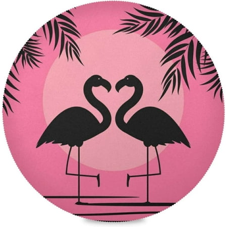 

Hyjoy Cute Pink Flamingo Round Placemats for Dining Table Non-Slip Heat-Resistant Polyester Table Mats Set of 6 Washable Table Mats for Kitchen Dining Table Decoration (624)