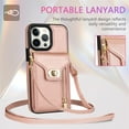 thumbnail image 3 of Decase Zipper Wallet Case for iPhone 14, Crossbody Luxury PU Leather Shockproof Adjustable & Detachable Shoulder Strap with Card Slot Phone Case Cover, rosegold, 3 of 8