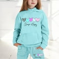 thumbnail image 2 of Girl Outfits Size 6 Long Sleeve Cartoon Print Loose Hooded Sweatshirt and Jogger Sweatpants Clothing Children Fall Winter Clothes 3-4 Years, 2 of 5