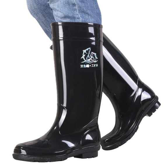 IUJSOY Men's Rain Boots Knee High Waterproof Garden Outdoor Work Boots Durable Slip Resistant