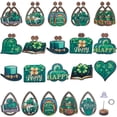 thumbnail image 1 of Kit para hacer aretes de San Patricio (1 caja con 10 pares) con dijes de trébol de cuatro hojas verdes, accesorios de madera para aretes., 1 of 6