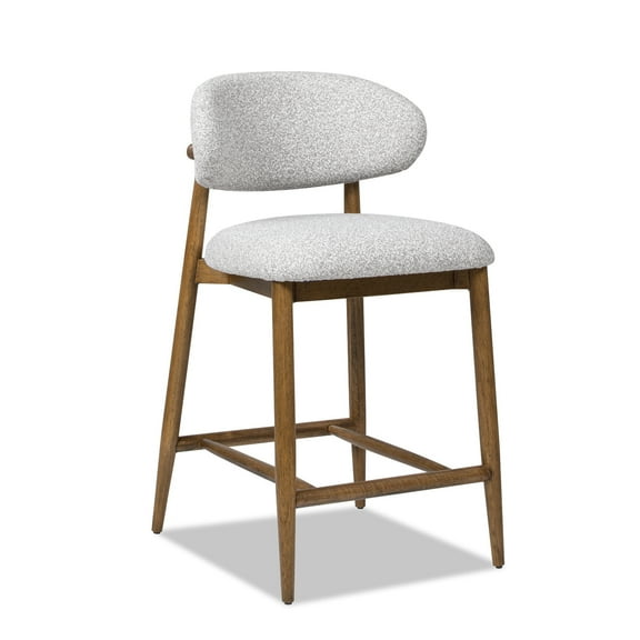 Jennifer Taylor Home Locke 26.5" Modern Upholstered Counter Stool with Wood Frame, Salt & Pepper Boucle
