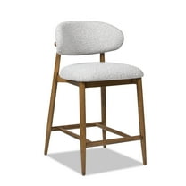 Jennifer Taylor Home Locke 26.5" Modern Upholstered Counter Stool with Wood Frame, Salt & Pepper Boucle