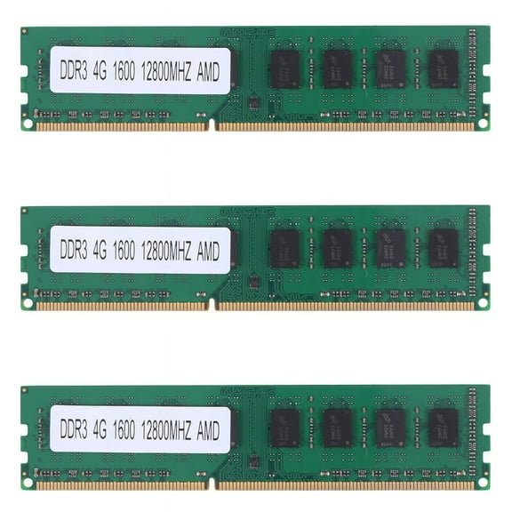 3X DDR3 4GB Memory Ram PC3-12800 1.5V 1600Mhz 240 Pin Desktop Memory DIMM Unbuffered and Non-ECC
