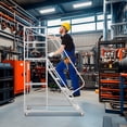 thumbnail image 3 of Supvox 6 Step Rolling Ladder, Carbon Steel, White, Safe and Mobile, for Warehouse, 3 of 8