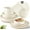 Beige(Handbrush Rim), variant on Ceramic Dinnerware Set for 4 | Speckled Stoneware Plates and Bowls with unglazed terracotta | Scratch Resistant, Dishwasher & Microwave Safe Dishes Sets- 12-Pcs