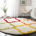 thumbnail image 3 of SAFAVIEH Keeleigh Geometric Quatrefoil Kids Shag Runner Rug, Ivory/Multi, 2'3" x 7', 3 of 10