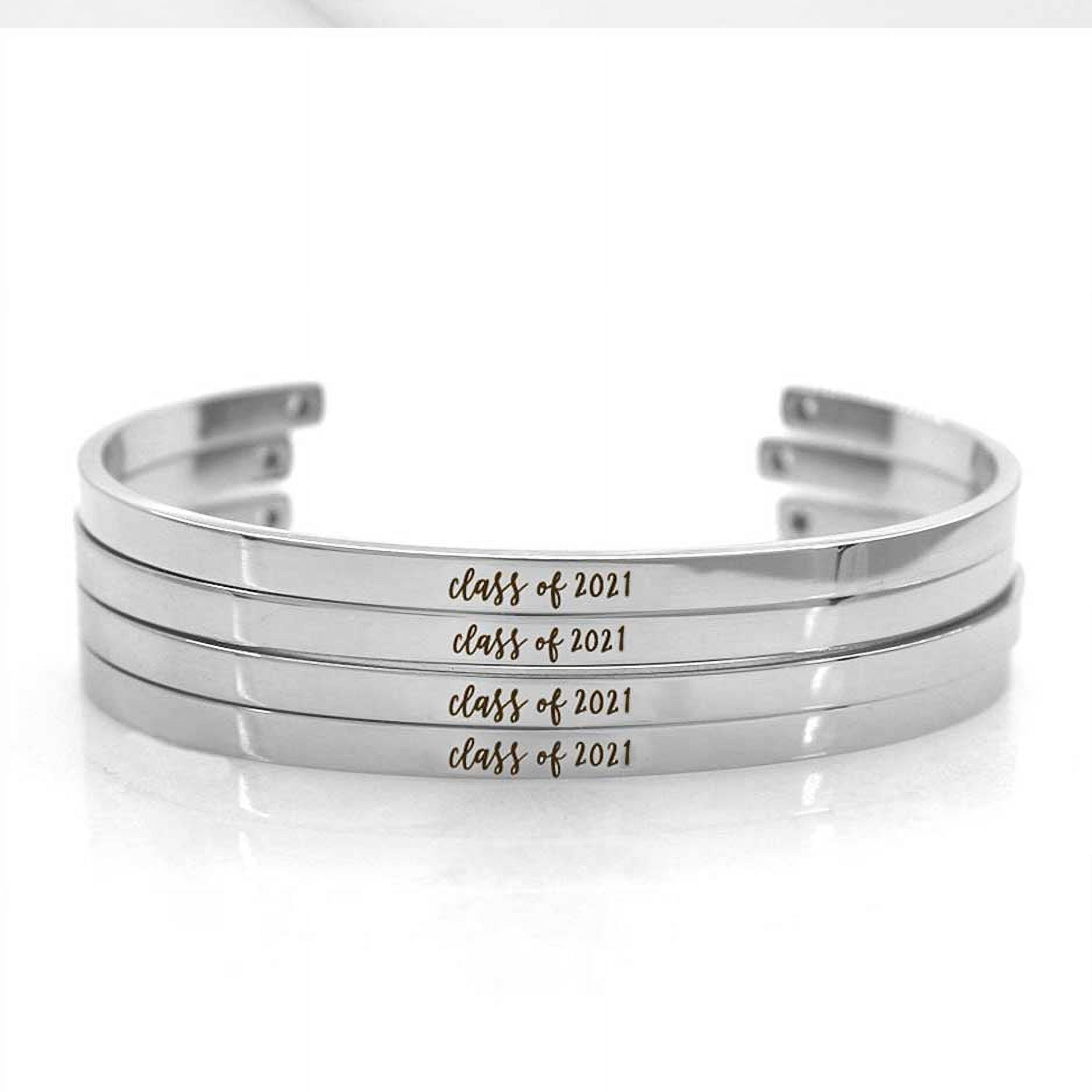 Anavia Happy Graduation Gift for Best Friend - Class of 2021 College Graduation Gift for Friend - Stainless Steel Bangle Gift