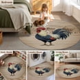 thumbnail image 5 of Round Area Rug 6 Ft, Farm Roosters Washable Non-Slip Circle Carpet for Living Room/Bedroom, Farmhouse Farm Chicken Countryside Retro Low-Profile Indoor Mats Collection Rugs for Residential, 5 of 8