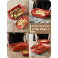 thumbnail image 5 of Casserole Dish, Ceramic Baking Dish for Oven, Extra Large Lasagna Pans for Cooking Oven Safe, Rectangular Bakeware set of 3, Bakers & Casseroles With Handles, 14.5 x 8 x 2.75 Inches, Red, 5 of 6