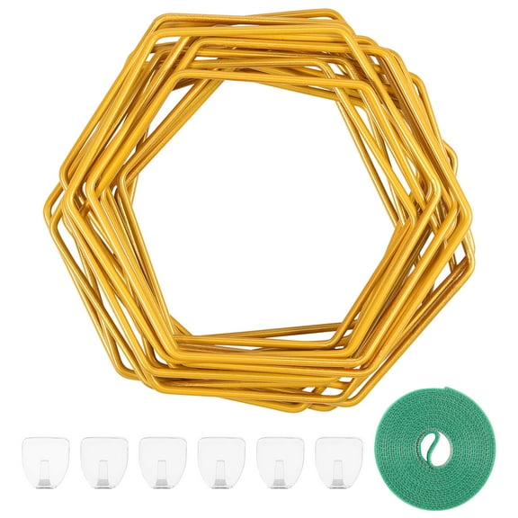 18Pcs Climbing Chain Trellis Metal Garden Wall Trellis Rustproof Climbing Vine Support Kit with Hook Hexagonal Wall Hanging Trellis Outdoor Vine Support Kit for Indoor Outdoor