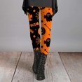 thumbnail image 4 of Halloween Leggings for Women Spooky Pumpkin Trick or Treat Print Festive Holiday Party Casual Soft Slim Stretch Pants Daily Party Outfits, 4 of 5