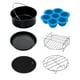 thumbnail image 4 of Accesorios para freidora de aire, molde con tapa para freír pollo, estante multis, soporte de metal antiadherente, juego de piezas para freidora de 7 pulgadas Sunnimix Piezas de la freidora de aire, 4 of 8