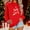 A-Red, variant on Women's Jingle Bell Print Christmas Sweatshirt Round Neck Hoodless Loose Fit Casual Holiday Wear