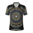 thumbnail image 2 of Daiia Dot Mandala Pattern Men’s Polo Shirts,Solid Deck Shirt,Classic Fit, Breathable Cotton Polo for Casual and Sport Wear-, 2 of 7