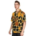 thumbnail image 2 of Ckdifva Yellow Black Blocks Mens Button Down Short Sleeve Shirt Casual Shirts Beach Hawaiian Shirts, 2 of 8