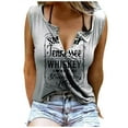 thumbnail image 1 of ICHUANYI Clearance Women's Sleeveless V-Neck Fashion Comfortable Casual Printed Vest Tops Blouse(Gray, L) ICHUANYI WER2023080800285, 1 of 7