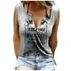 thumbnail image 1 of ICHUANYI Clearance Women's Sleeveless V-Neck Fashion Comfortable Casual Printed Vest Tops Blouse(Gray, XXL) ICHUANYI WER2023080800286, 1 of 7