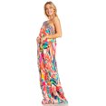 thumbnail image 3 of Sakkas Dora Women's One Shoulder Short Sleeve Casual Elegant Maxi Dress with Print - 609 - One Size Regular, 3 of 5