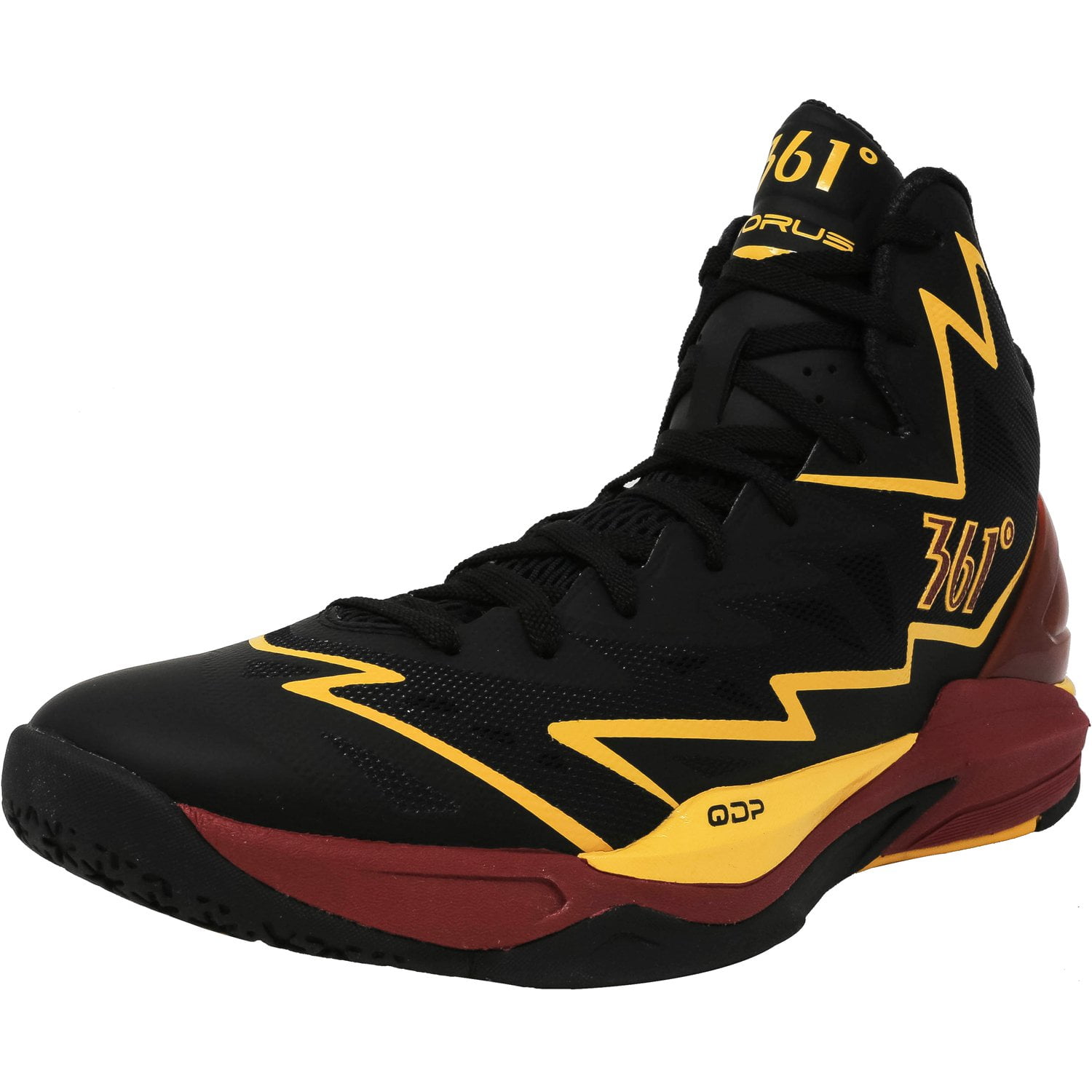 361 361 Men's Horus Black / Wine Gold HighTop Basketball Shoe 10