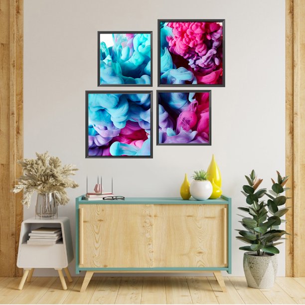 Cuadros Decorativos 4 Uds. Kit de pintura por números DIY cuadríptico cuadro de arte al óleo decoración artesanal (H1752) DQrwqpou embutido en tela