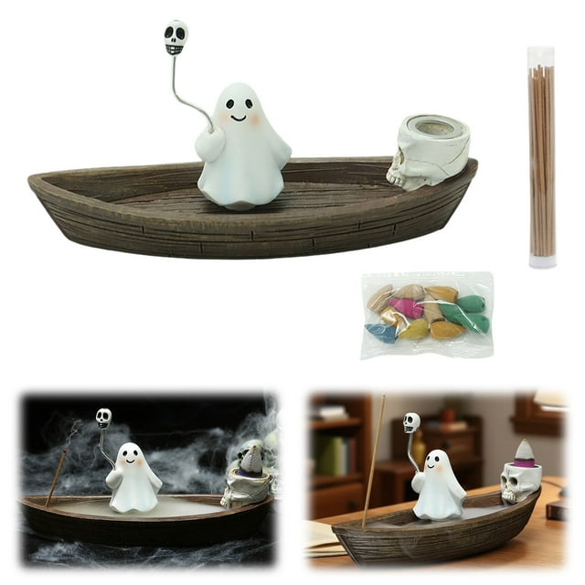 Statue Desktop Ornament Resin Decorative Figurine Halloween Home Backflow Incense Burner For Indoor Display Christmas Decorations Bundle Christmas Ornament Keepsake Christmas Decorations Set K2so