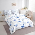 thumbnail image 3 of Manfei Cute Butterflies 7-Piece Twin Bedding Sets,Vintage Flower Bedding Comforter Set,White Blue Sheet Sets For Girls Kids,Super Cozy Room Decor, 3 of 8