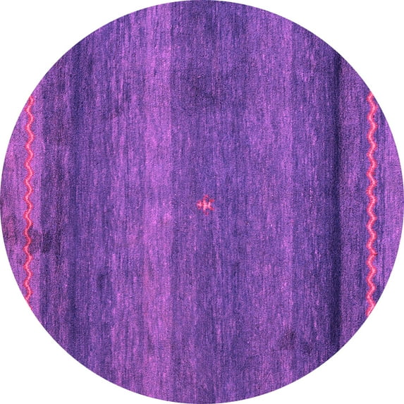 Ahgly Company Indoor Round Abstract Pink Modern Area Rugs, 5' Round