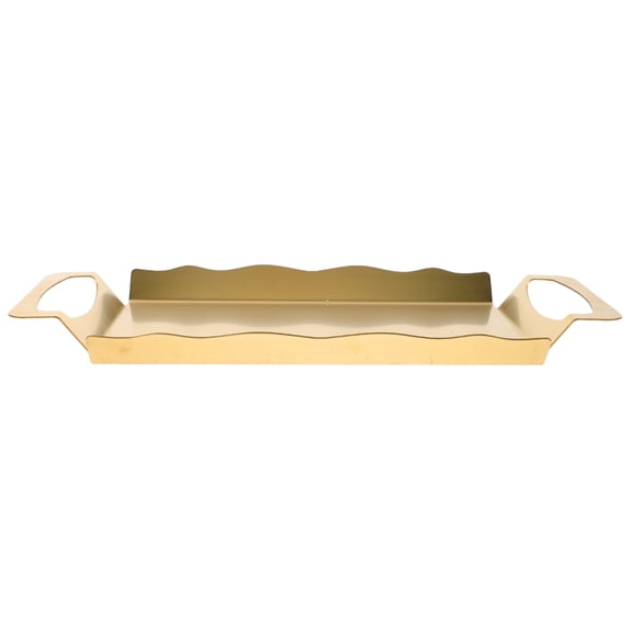 OUNONA Modern Stainless Steel Serving Tray Plate with Handles for Coffee Table and Wedding Parties