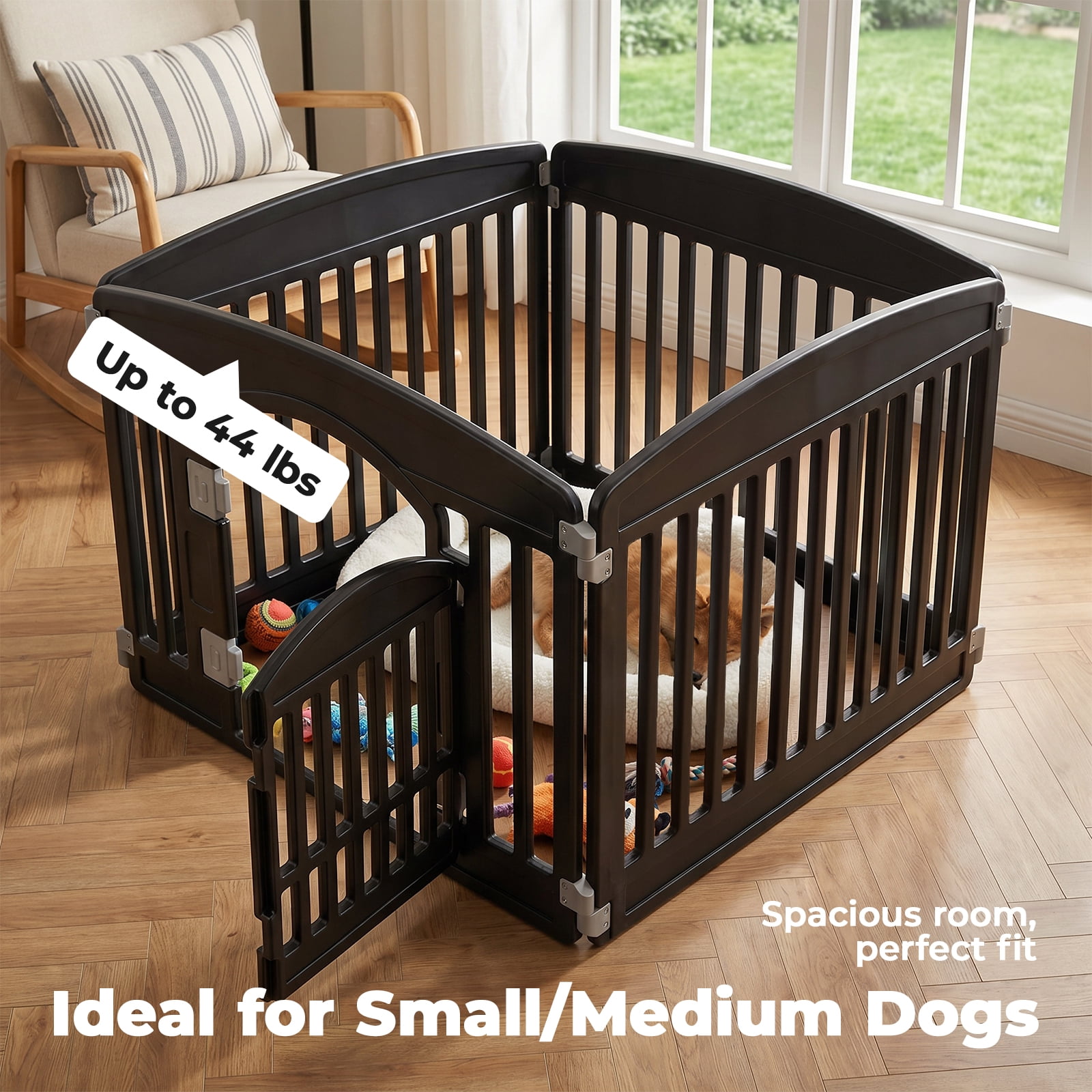 Alvantor Portable Dog Playpen - Safe Foldable Pet Fence for Indoor/Outdoor Use, Easy to Clean & Adjustable, Ideal for Small to Medium Dogs