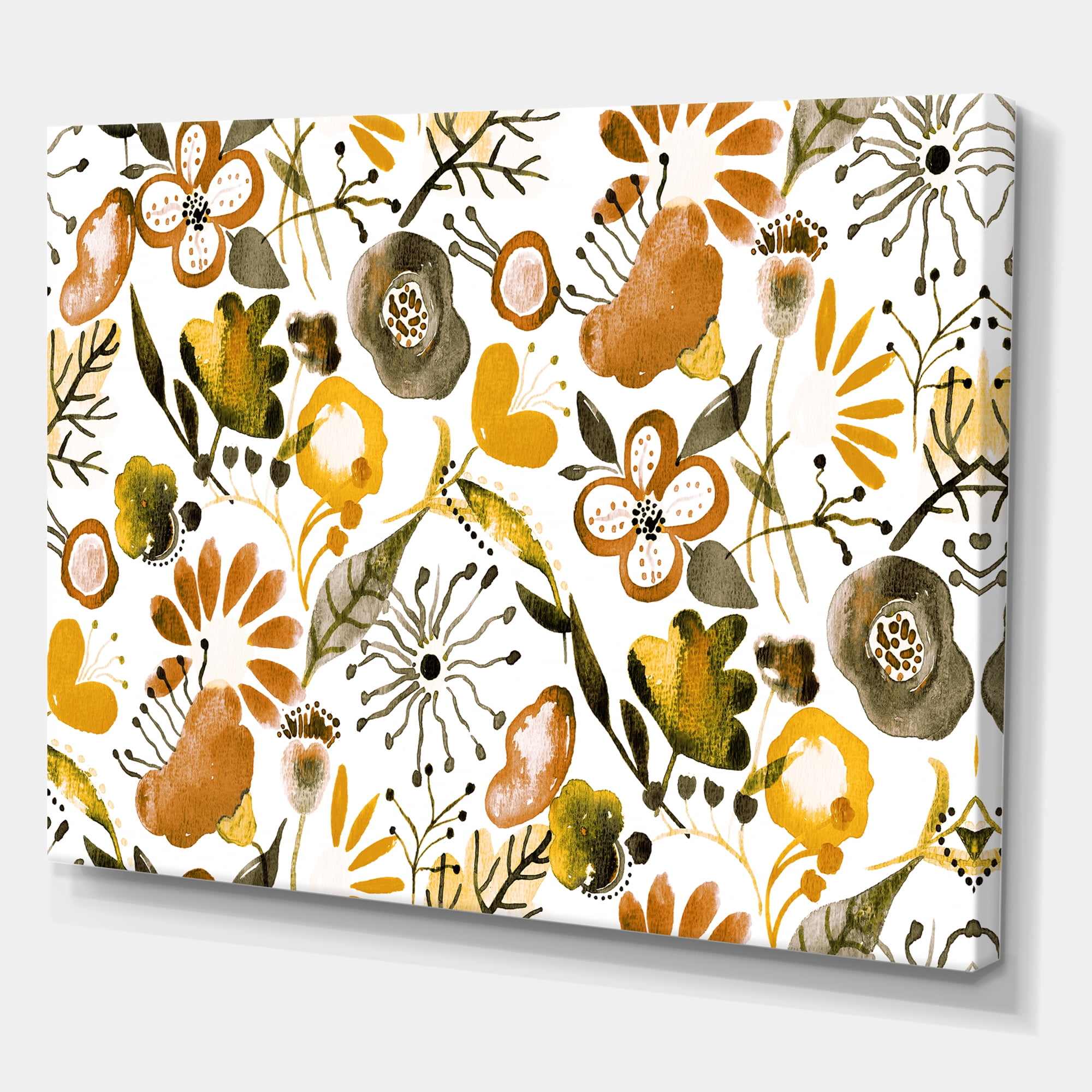 Designart ' Vital Abundance Of Wildflowers I ' Modern Canvas Wall Art Print