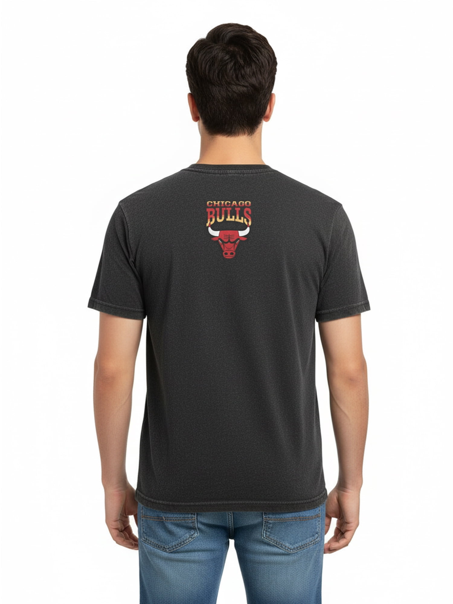 NBA Chicago Bulls Men's & Big Men's Front & Back Boxy Fit Mineral Wash Graphic T-Shirt, Sizes XS–4XLT, 2XB–5XB