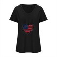 thumbnail image 3 of Camisetas Casuales de las Mujeres Gradiente Día de la Independencia Impreso Cuello Redondo, Blusa de Manga Corta para Diario, Fiesta Y Primavera Verano, 3 of 5