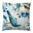 thumbnail image 3 of 4 Pieces Blue Style Ink Flower Bird Linen Pillow Cover Car Sofa Cushion, 3 of 5