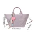thumbnail image 2 of Hfppkn Purple PU Leather Tote Shoulder Bag, Solid Color Handbag for Women Daily Shopping Use, Purple 27.5x15x13cm, 2 of 7