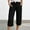 Black, variant on Fesfesfes Women' Fashion Pants Summer Casual Solid Color Elastic Waistband with Drawstring Shorts Pockets Outdoor Beach Short Trousers(Khaki,L)