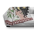 thumbnail image 3 of Retro Soft Flannel Fleece Throw Blanket, Mythological Aphrodite Profile and Olive Branch Greek Borders Framework Print, Cozy Plush for Indoor and Outdoor Use, 50" x 70", Multicolor, by Ambesonne, 3 of 6