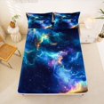 thumbnail image 5 of Manfei Gradient Multicolor Nebula King Sheets,Celestial Deep Space Bedding,4-Piece,1 Flat Sheet,1 Fitted Sheet and 2 Pillowcases, 5 of 6