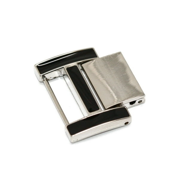 BLACK SILVER STEEL LARGE WIDE FOLD OVER CLASP WOMENS WATCH BRACELET