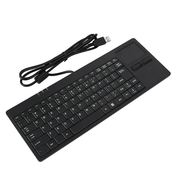 Wired USB Built in Touchpad HUB Port Keyboard 86 Key Mute Ultra Thin Keyboard for Notebook Desk for Window PC Desktop and Laptop