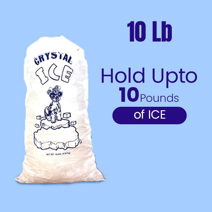 7STAR Ice Bags 10 lb with Drawstring – 100 Pack | Frozen Ice Storage Bags for Freezers – Durable and Leak-Proof Design