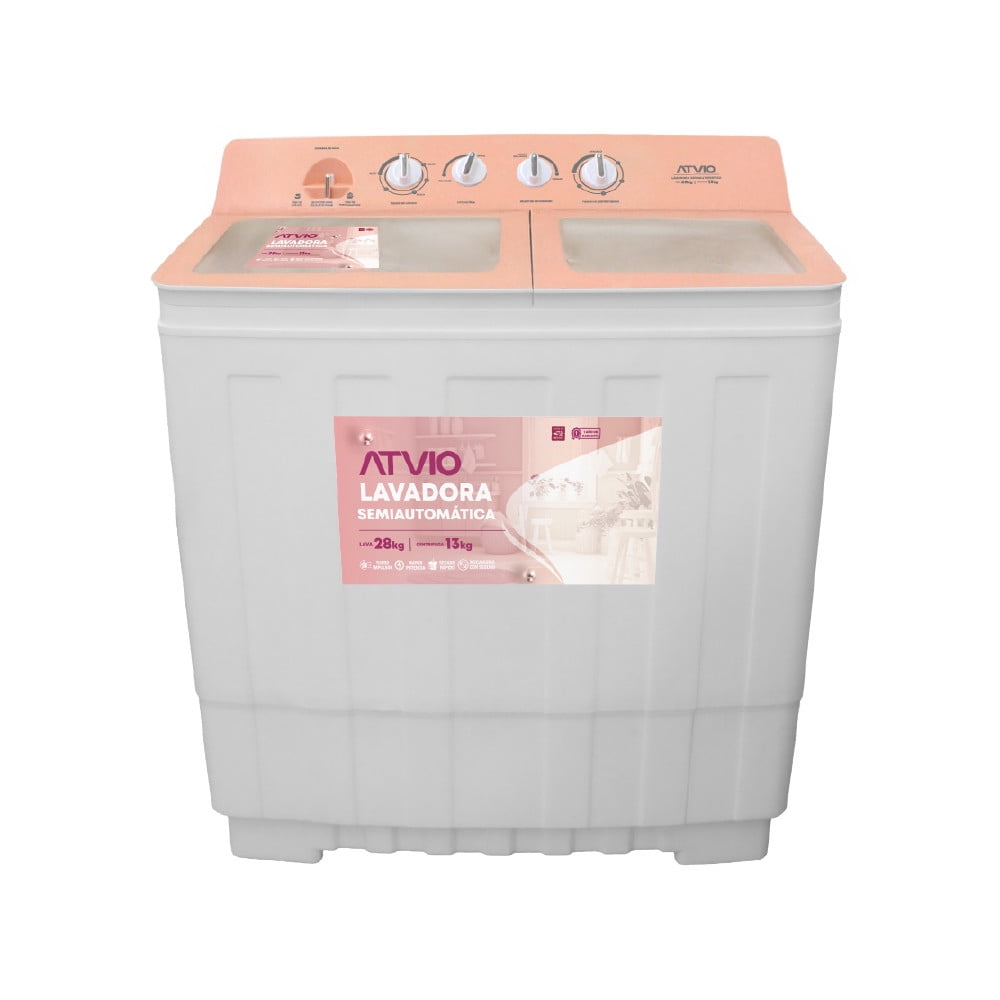 Lavadora Atvio 28 kg Rosa WM28132TWM Semiautomatica Doble Tina