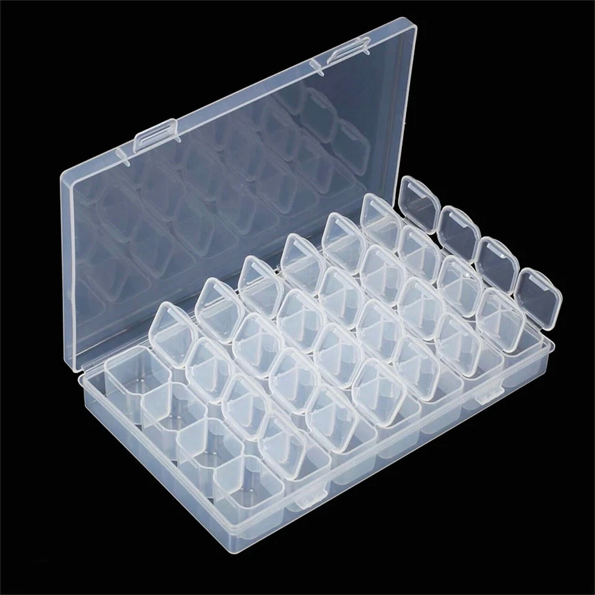 28 Grid Plastic Compartments Jewelry Adjustable Organizer Storage Box Case