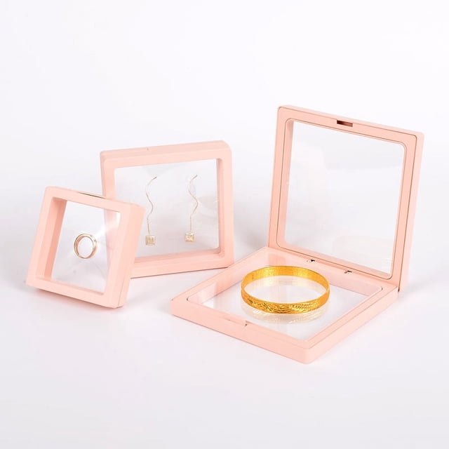 Caja de suspensión para exhibición de almacenamiento de joyas, pequeña caja de regalo para uso en uñas, caja de película de PE transparente a prueba de polvo